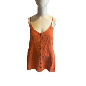 Timing Linen Blend Top/Dress for Women Sz M Spaghetti Straps Adjustable